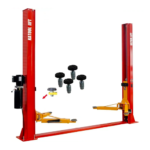 Katool KT-H100 Symmetric 2 Post Floor Plate Car Lift 10,000 lbs - Red - Image 9