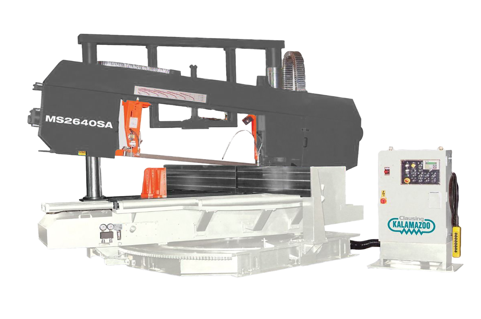 ms2640sa-1.png Clausing Kalamazoo 230V Three Phase 26”x40” Variable-Speed Semi-Automatic Twin-Column Double Miter Horizontal Bandsaw MSD2640SA - Image 1