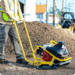 5.5 HP Honda Vibratory Plate Compactor for Asphalt Aggregate Soil Compaction W/ Free Vibration Impact Ironclad Gloves - Image 7