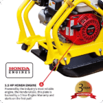 5.5 HP Honda Vibratory Plate Compactor for Asphalt Aggregate Soil Compaction W/ Free Vibration Impact Ironclad Gloves - Image 6