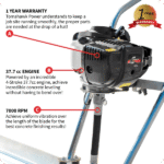 Tomahawk Power Concrete Screed Three Aluminum Blade Bundle (Choose 3 Boards) W/ Free Vibration Impact Ironclad Gloves - Image 5