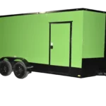QC252 Quality 7x16 Enclosed Trailer TA Elec Green Blackout 84"