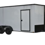 QC253 Quality 7x16 Enclosed Trailer TA White Blackout 84"