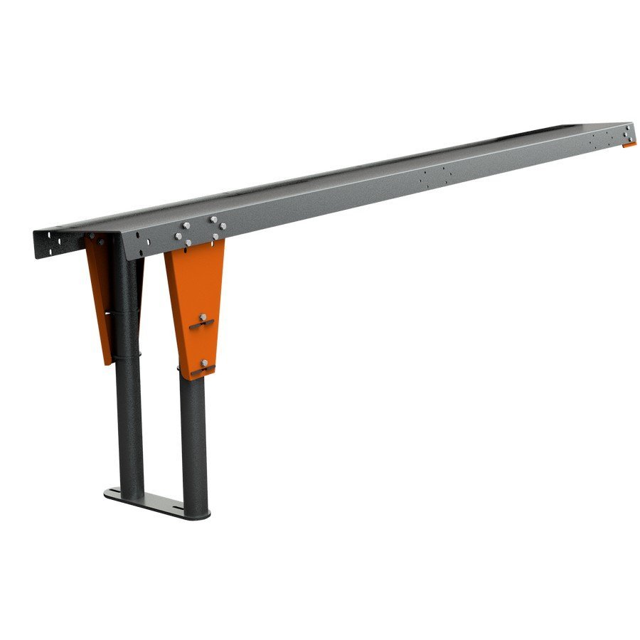 table_flat-tilted_50 TigerStop TABNR20-T Solid Material Handling Table with 10 Degree Tilted Brackets 22' L x 14.44" W - Image 1