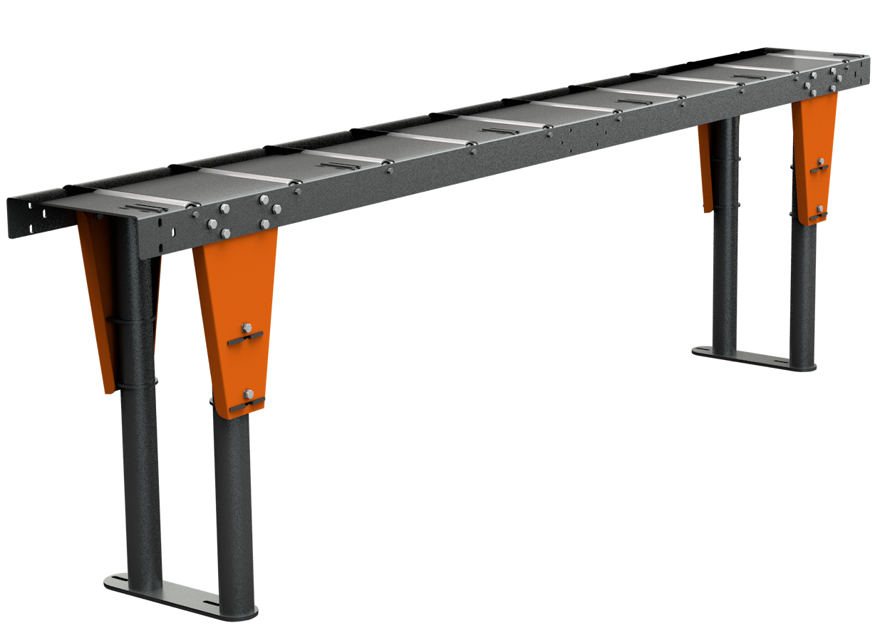 table_plastic-roller-freestanding_50 TigerStop TABR24PR-T Plastic Roller Material Handling Table with 10 Degree Tilted Brackets 26' L x 14.44" W - Image 1