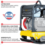 Reversible Plate Compactor – Honda GX160 – 5.5 HP – 3,500 lbs/ft_ W/ Free Vibration Impact Ironclad Gloves - Image 9