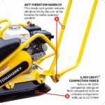 5.5 HP Honda Vibratory Plate Compactor for Asphalt Aggregate Soil Compaction W/ Free Vibration Impact Ironclad Gloves - Image 10